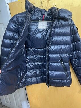Moncler Women’s Bady Black Shiny Logo Patch Jacket